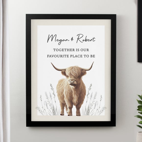 Personalised Highland Cow Poster Frame