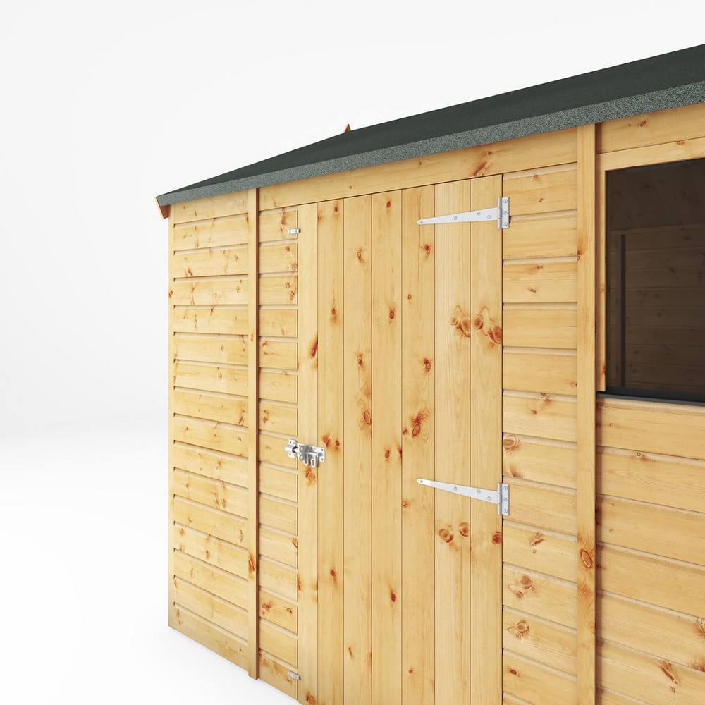 Mercia 10 x 8 Feet Shiplap Apex Shed - L296.6 x W250.4 x H235.6 cm - Brown 4