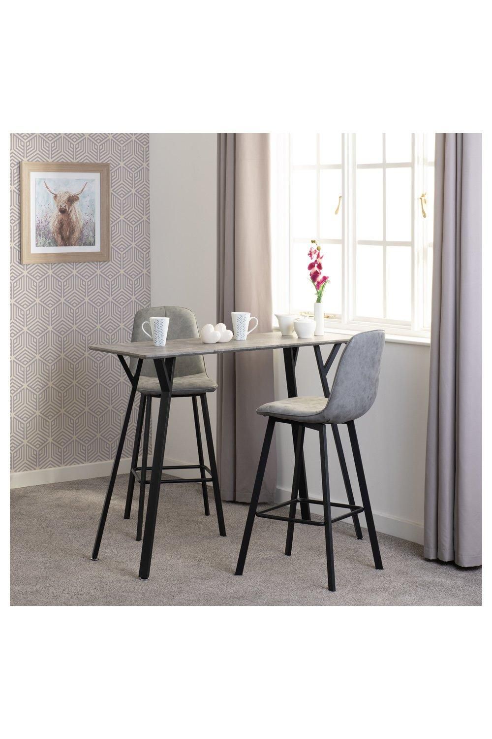 Seconique Quebec Bar Table Set in Dark Grey