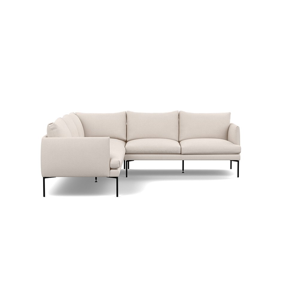 Heal's Matera Large Corner Sofa Siena Cotton Natural Black Feet