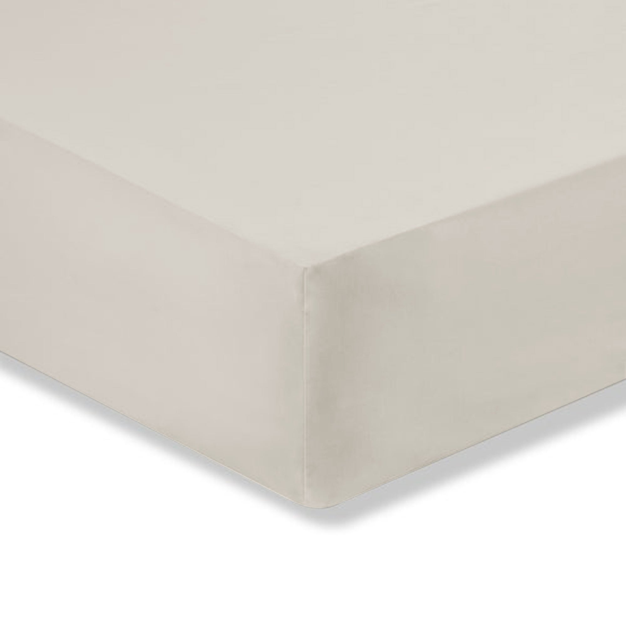 Plain 180 Thread Count Cotton Comfort Fitted Sheet Natural (Cream)