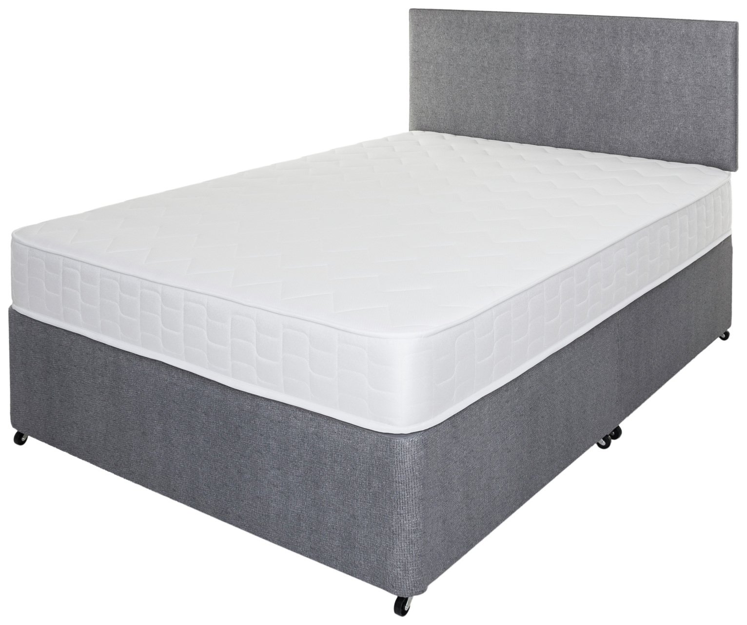 Argos Home Elmdon Memory Small Double Divan - Grey