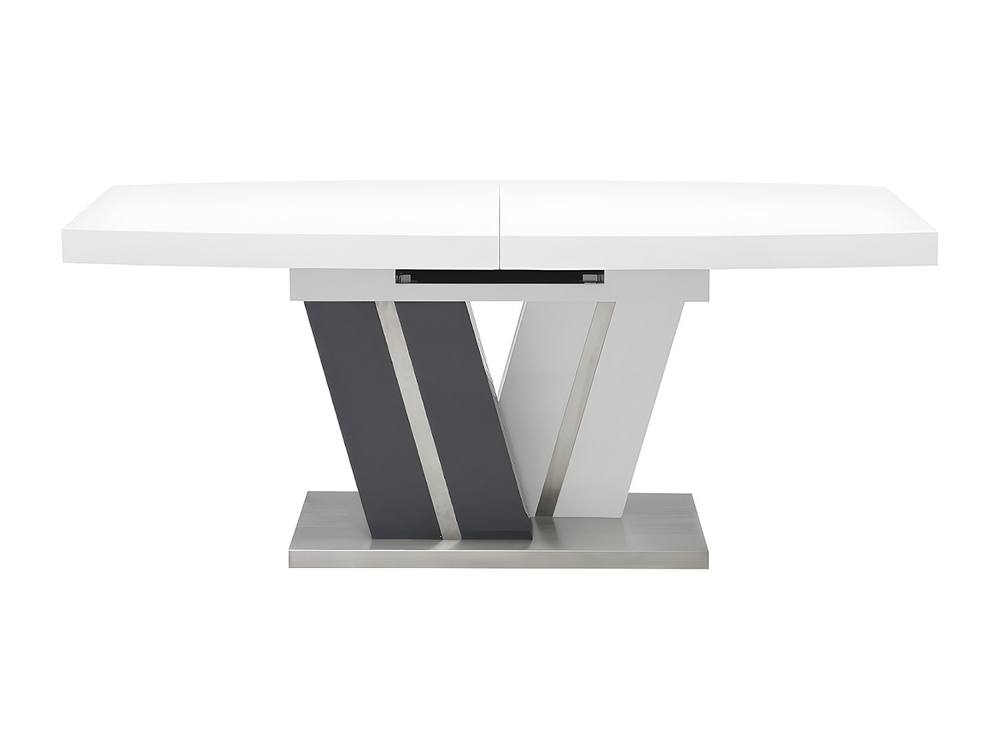 Vente-unique Extendable Dining Table - 6 To 8 Seats - Grey & White - Lacquereded