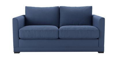 Aissa 2 Seat Sofa Bed in Oxford Blue Brushed Linen Cotton - sofa.com
