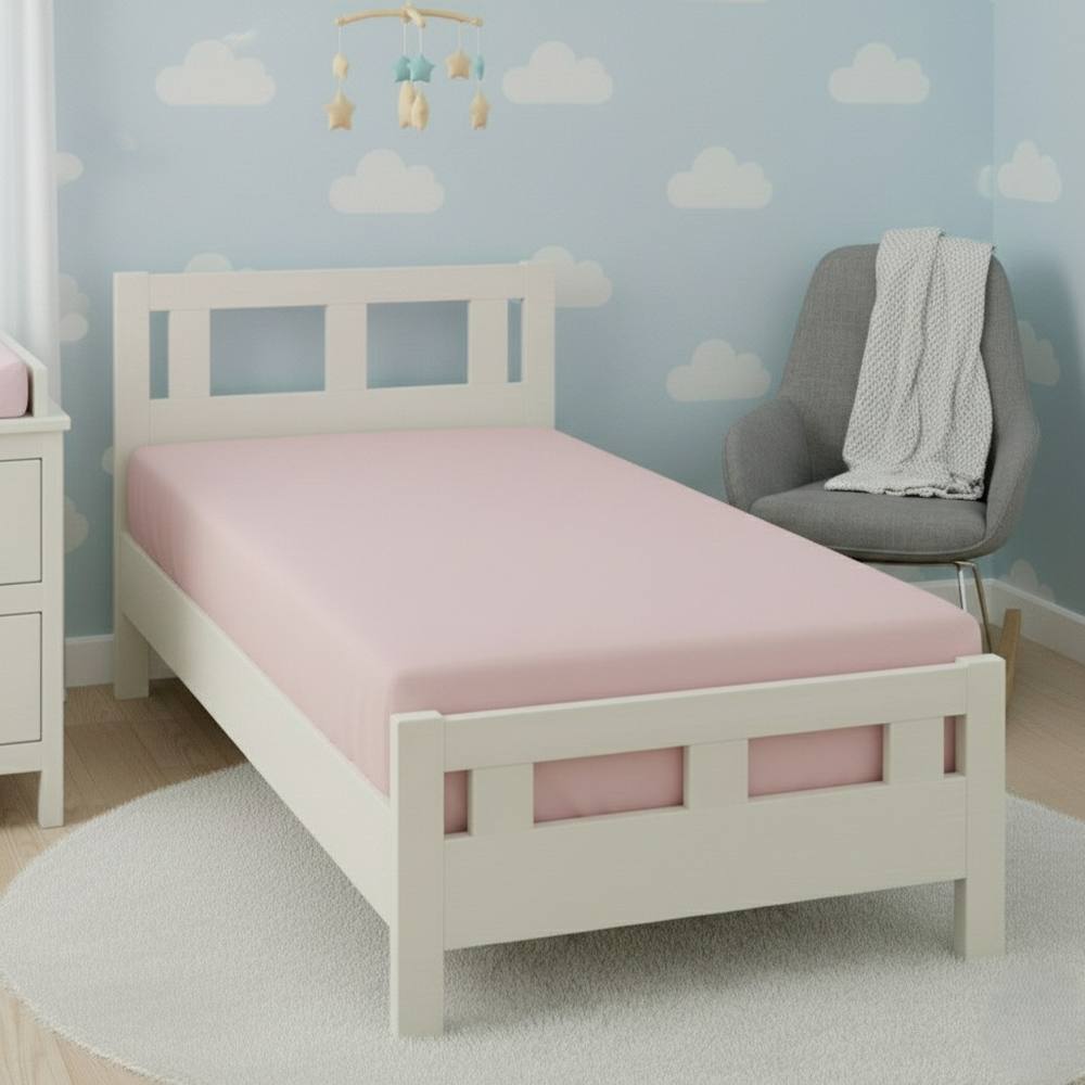 Snug City Flannelette Cot Bed Fitted Sheet Soft Brushed Cotton Bedding Comfort in Pink