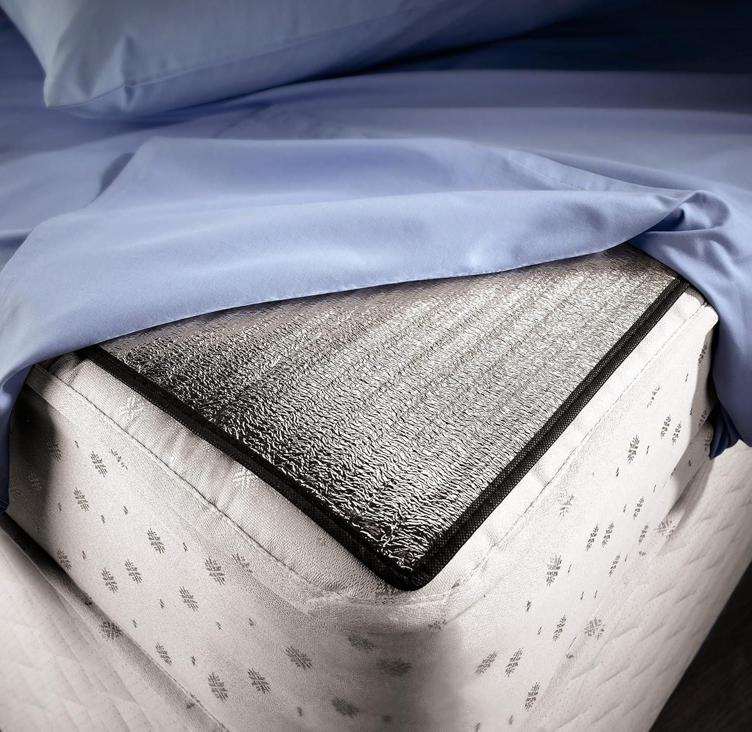 mysmartbuy Heat-Reflective Bed Underlay - Energy Efficient Insulating Foam Mattress Topper Lined with Aluminium in Silver