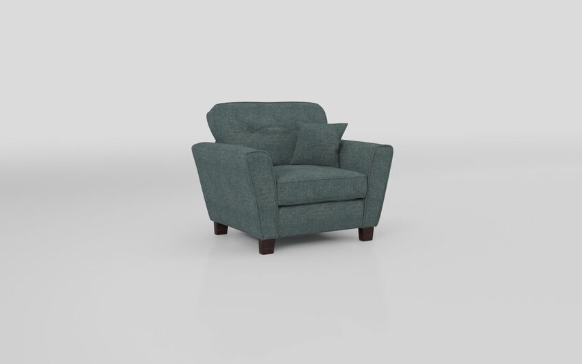 Blue Fabric Paisley Armchair