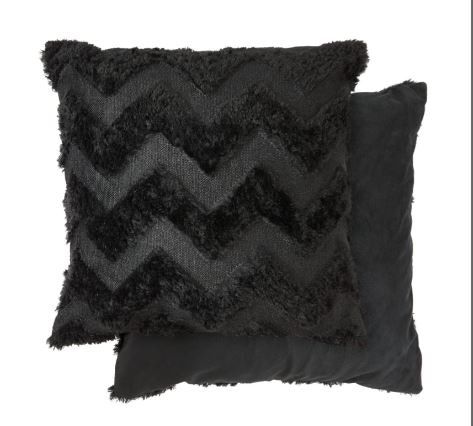 New Edge Blinds Newton Zig Zag Collection Soft Touch Cushion Cover in Black