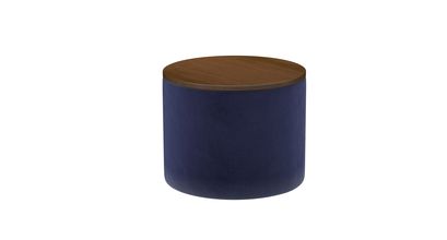 Ringo Storage Drum in Prussian Blue Cotton Matt Velvet - sofa.com