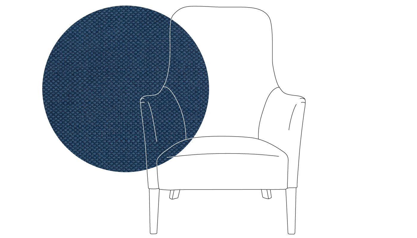 Pinch Pendel Armchair Capelo Linen-Cotton Inkspot Walnut