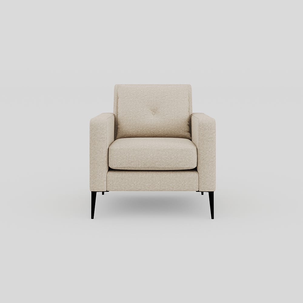 Heal's Brunel Armchair Tassuta Oatmeal Black Feet