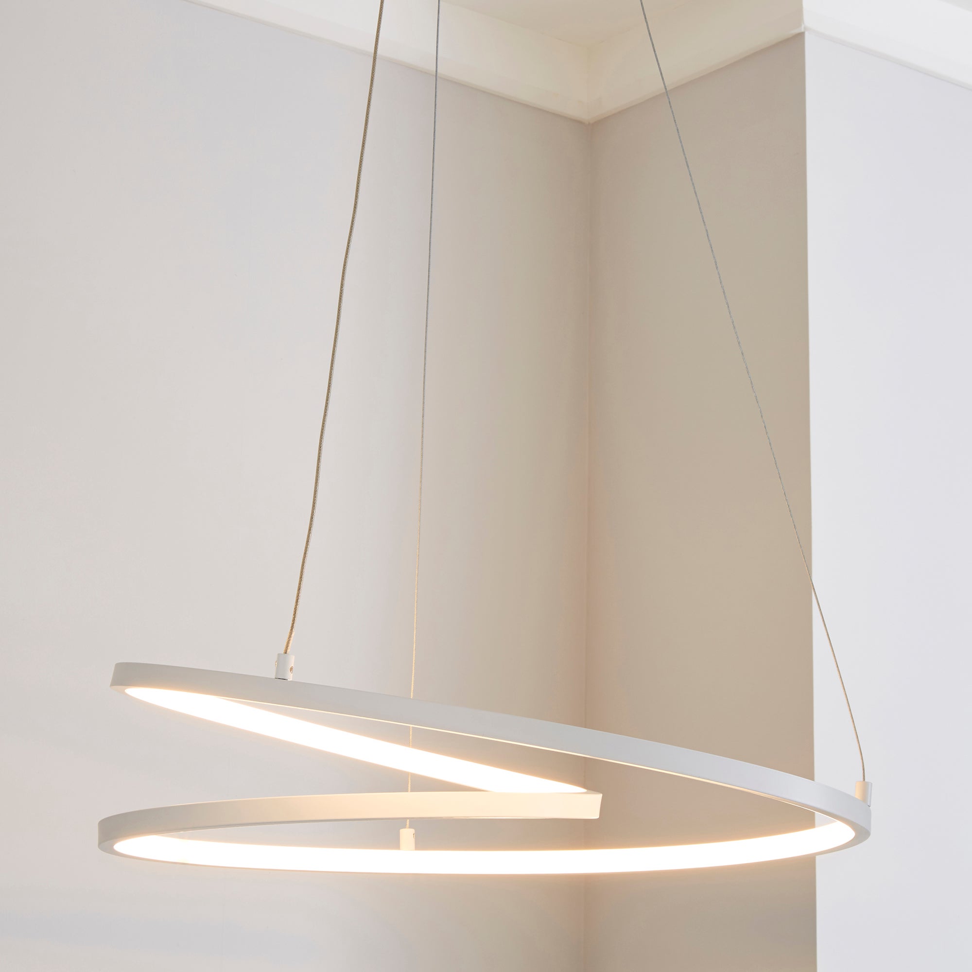 Menton Integrated LED Swirl White Ceiling Fitting White