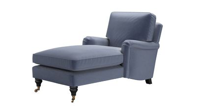 Bluebell Chaise Armchair in Sapphire Smart Velvet - sofa.com