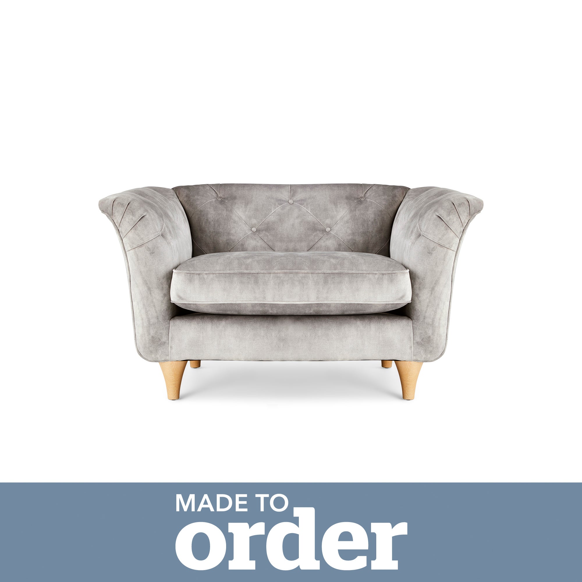 Jaipur Snuggle Chair Slub Velvet Grey