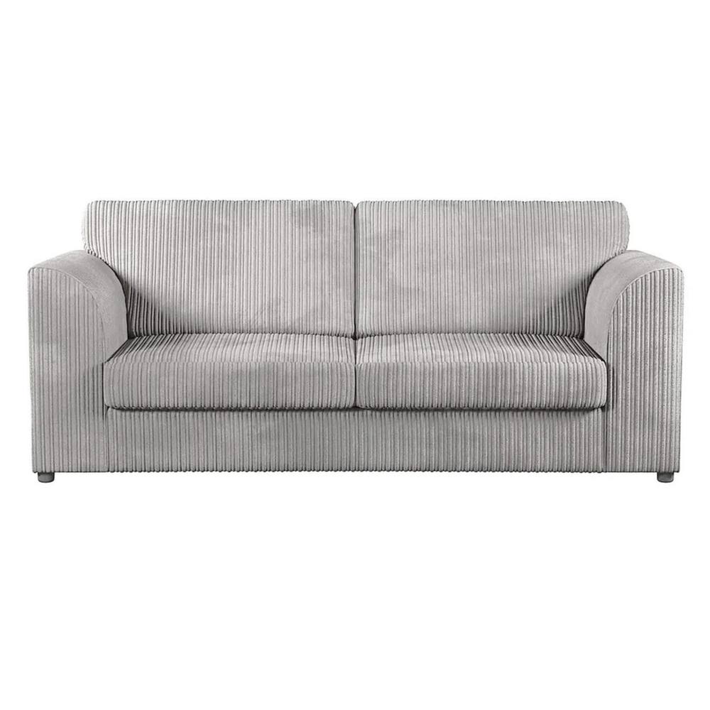 Bliss Furniture Jumbo Cord High Back 3 Seater Sofa Luxury in Silver
