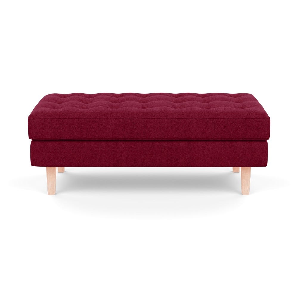 Heal's Hepburn Ottoman St Moritz Wool Red Natural Feet 3
