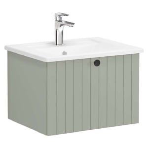 VitrA Avery Retro Green Wall Hung Vanity Unit & Basin - 600 x 415mm