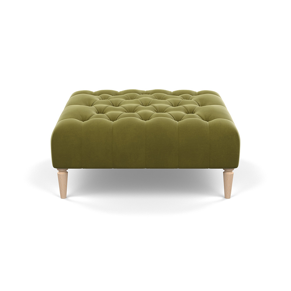 Heal's Balmoral Ottoman Smart Velvet Smoke Natural