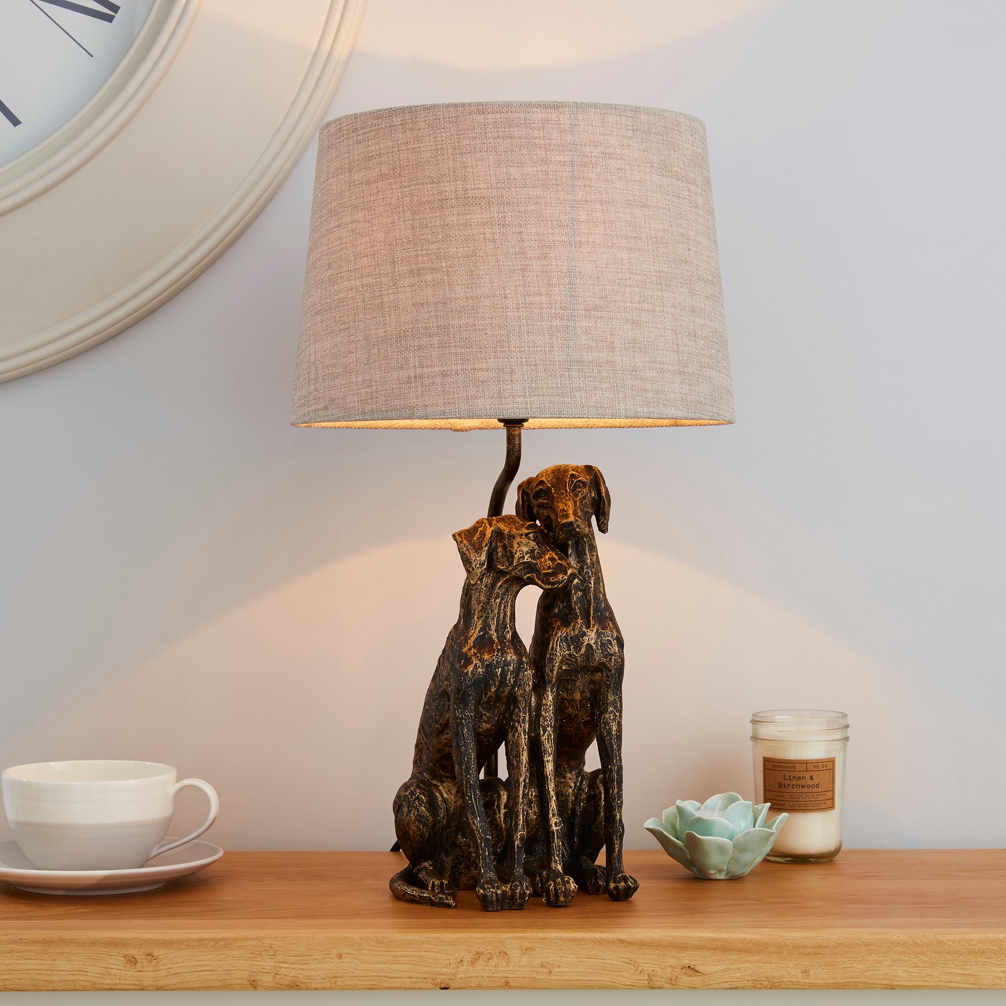 Murphy Dogs Antique Brass Table Lamp Antique Brass