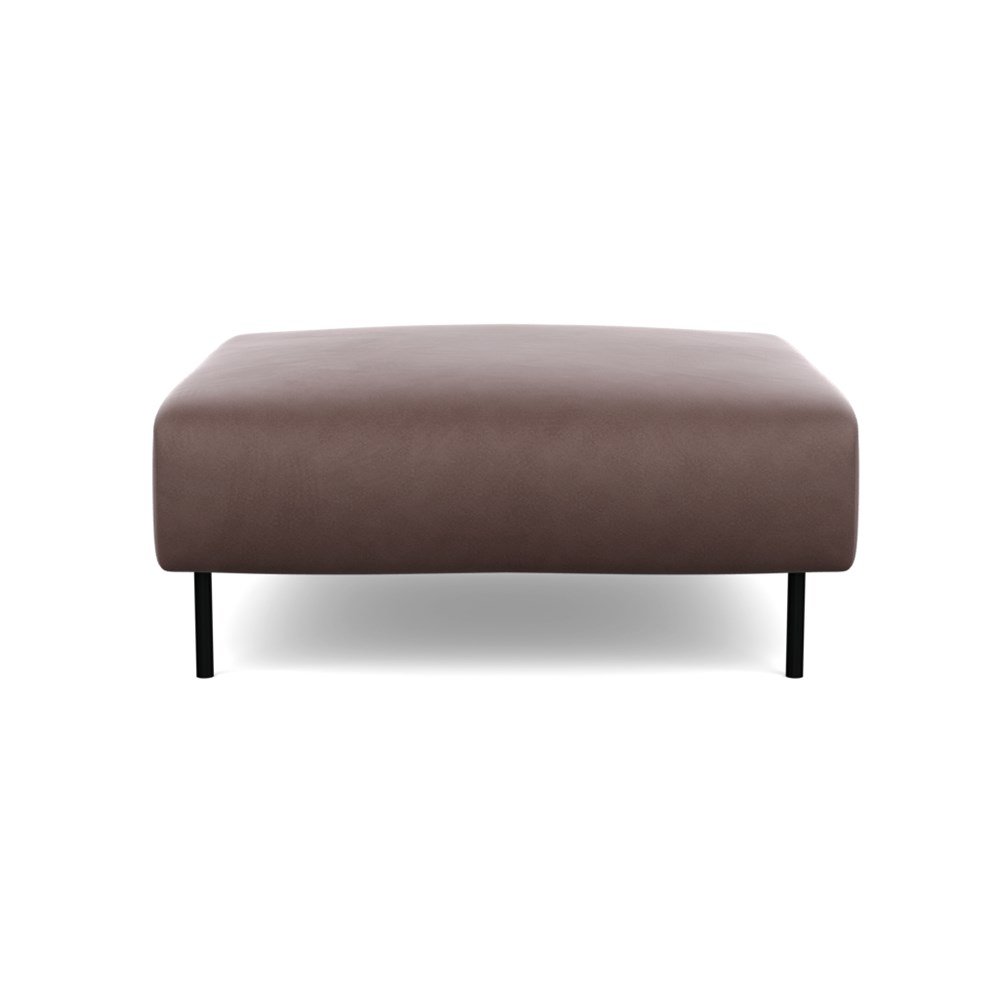 Heal's Luna Ottoman Marylebone Velvet Mocha Black Feet