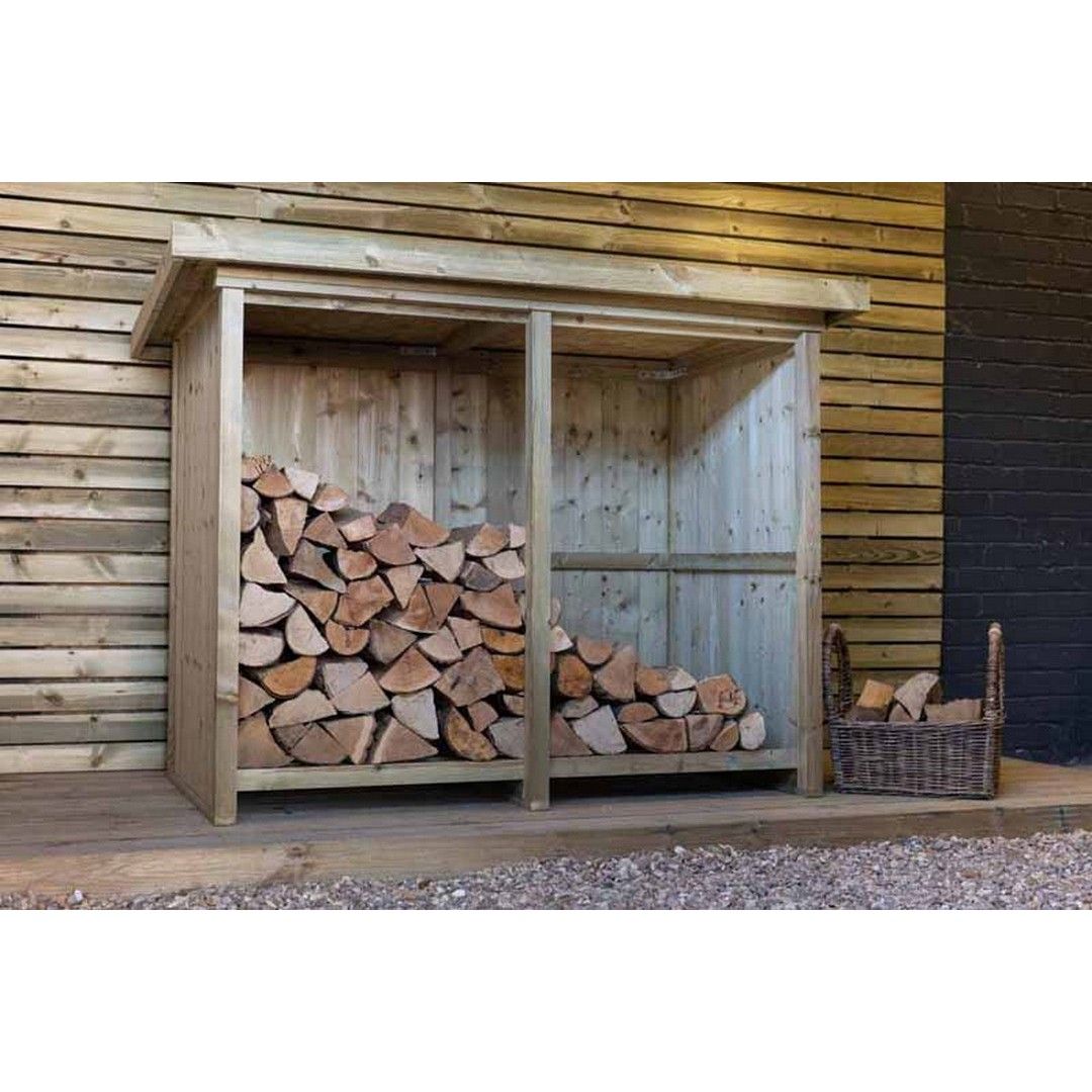 Buttercup Farm Billington Log Store Small - Timber - L96 x W160.6 x H123 cm in Brown