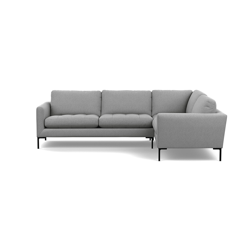 Heal's Eton Right Hand Facing Corner Sofa Cotton Pewter Black Feet