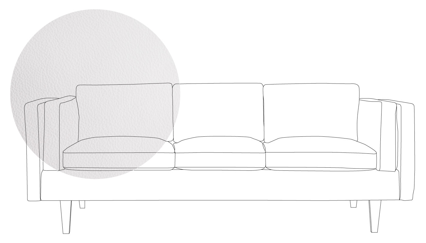 Heal's Chill 4 Seater Sofa Leather Grain White 000 Walnut Feet
