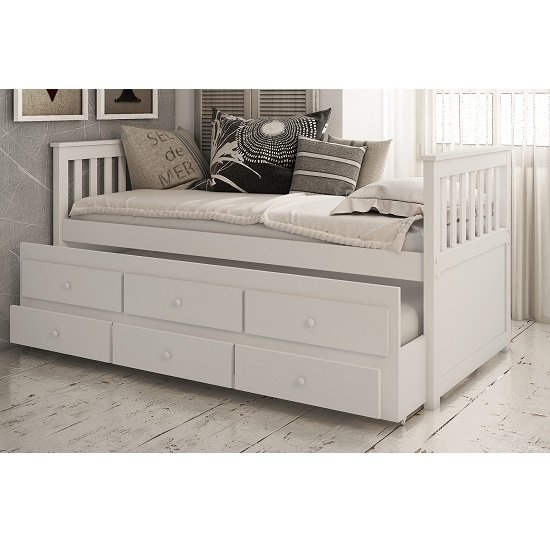Ryegate Wooden Pull Out Trundle Day Bed In White Finish