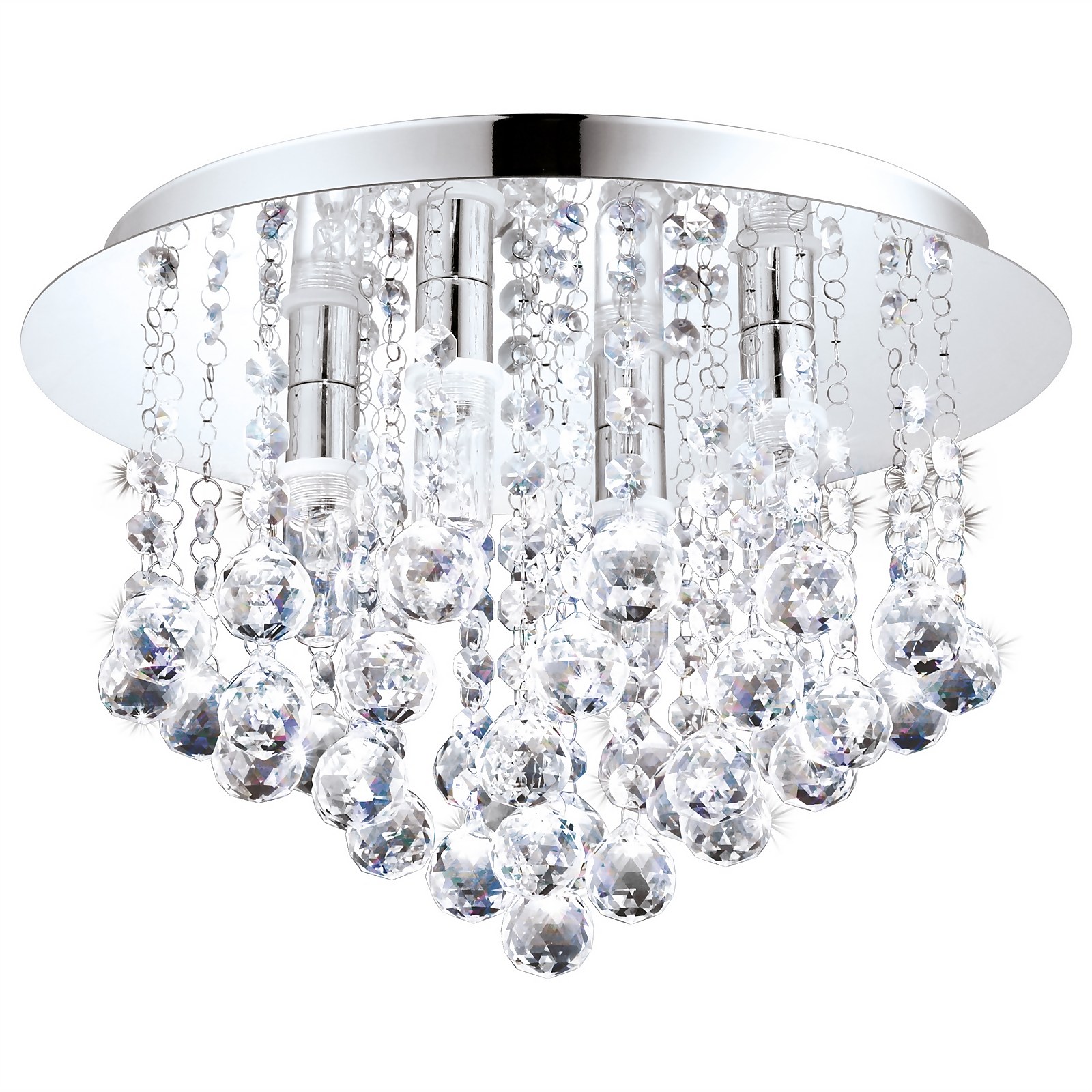 EGLO Olmonte Crystal and Chrome Ceiling Light
