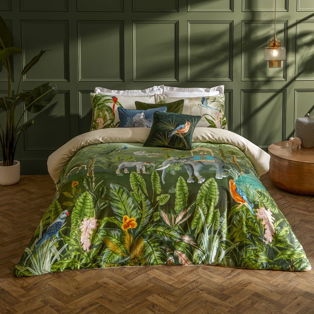 Paoletti Odisha Exotic Duvet Cover Set in Green
