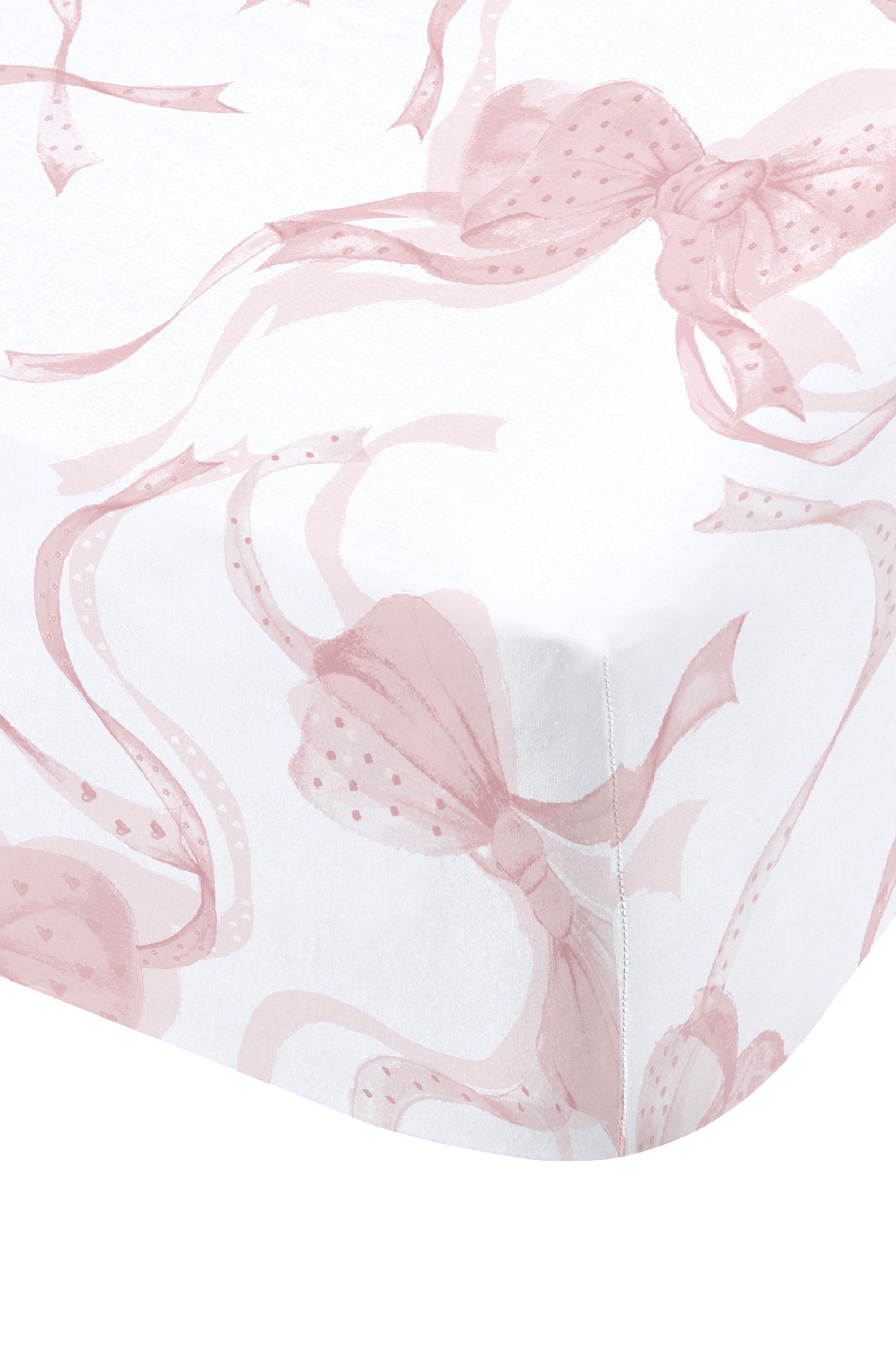 Catherine Lansfield 'Bow' Fitted Sheet in Pink 3
