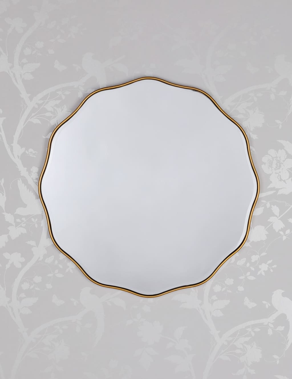 Laura Ashley Medora Metal Medium Round Wall Mirror Gold