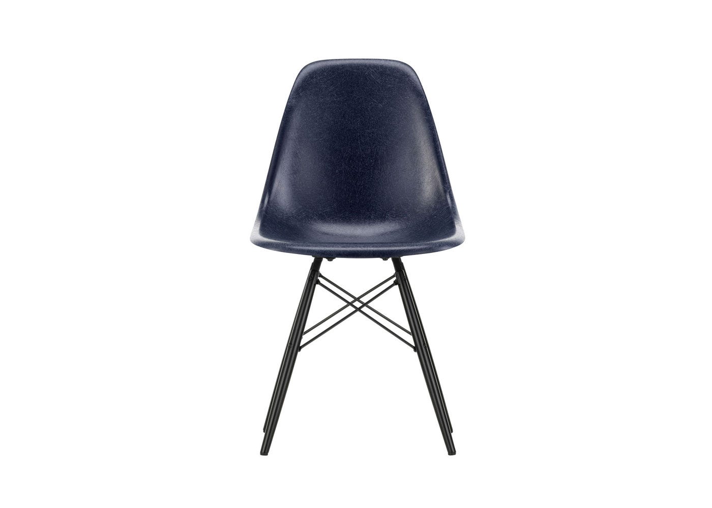Vitra Eames Fibreglass Chair DSW Eames Navy Blue 30 Black Maple 05 Glides