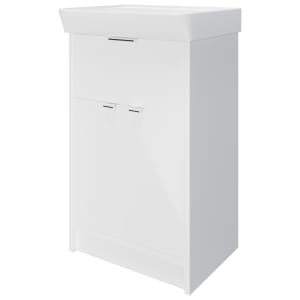 Wickes Nova Gloss White Freestanding Vanity Unit & Easton Basin - 835 x 500mm