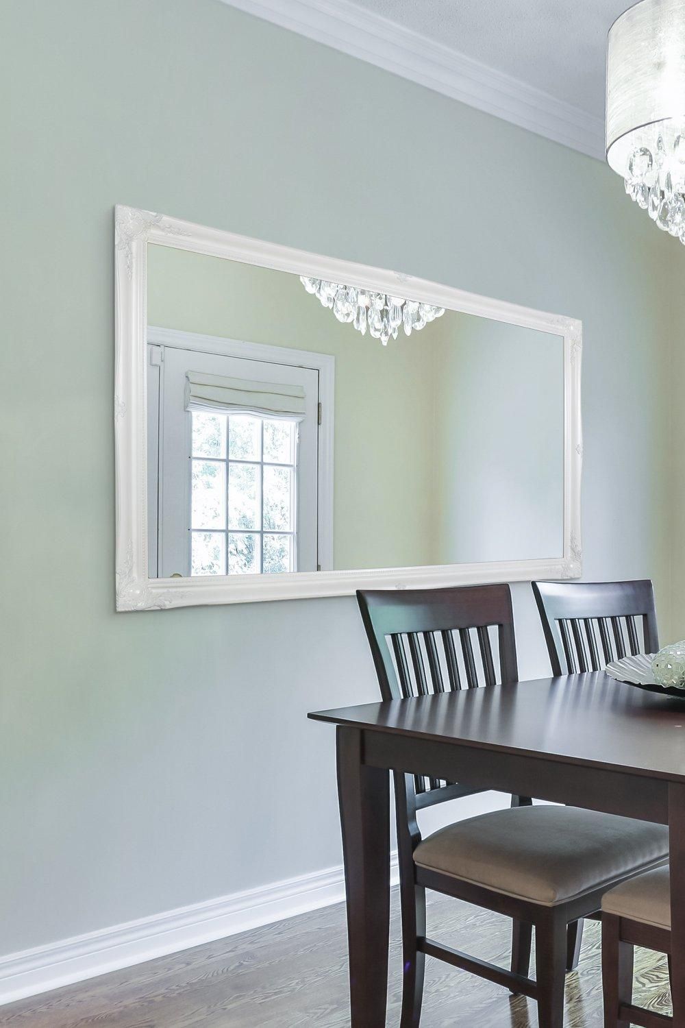 MirrorOutlet "Hamilton" White Shabby Chic Design Wall/Leaner Mirror 167cm x 106cm