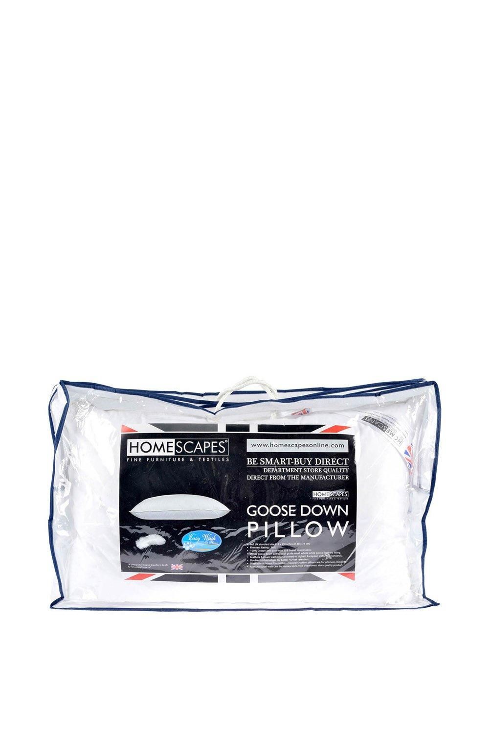 Homescapes Luxury Goose Down Pillow Soft, Breathable & Hypoallergenic in White