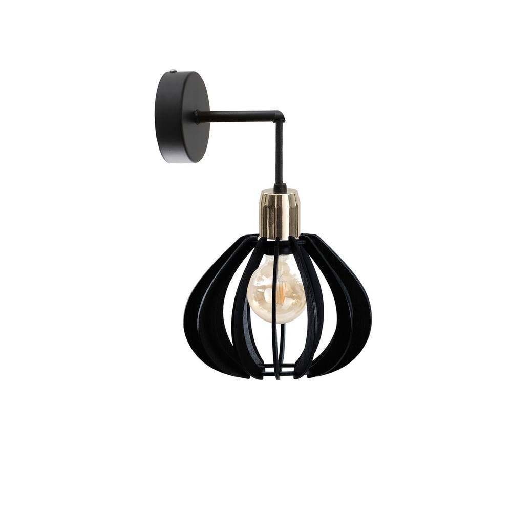 Netlighting Gemma Wall Lamp Black Gold 20cm 1x E27
