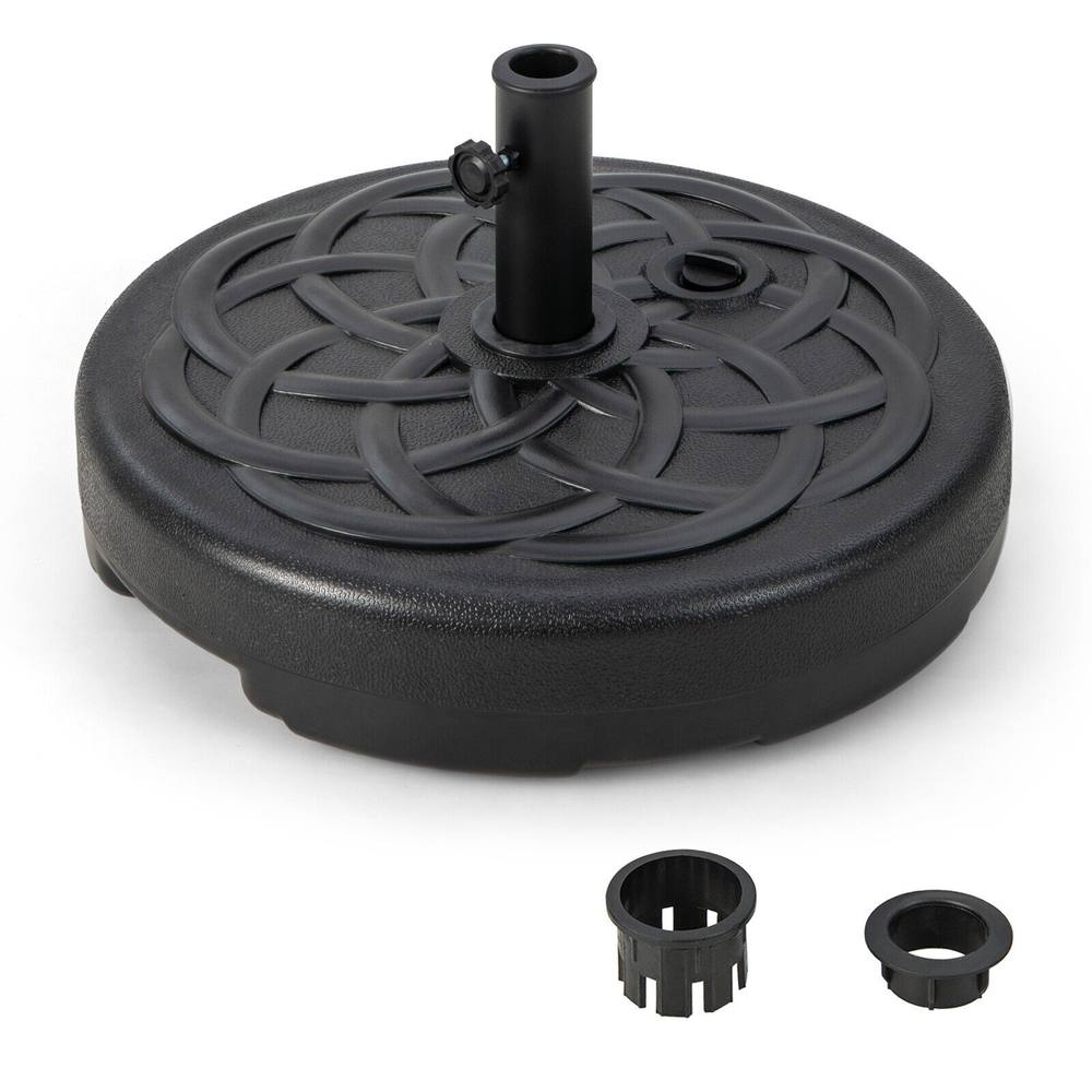 Costway 56cm Patio Fillable Umbrella Base Stand Water/Sand Fit Pole 38 & 48 mm in Black
