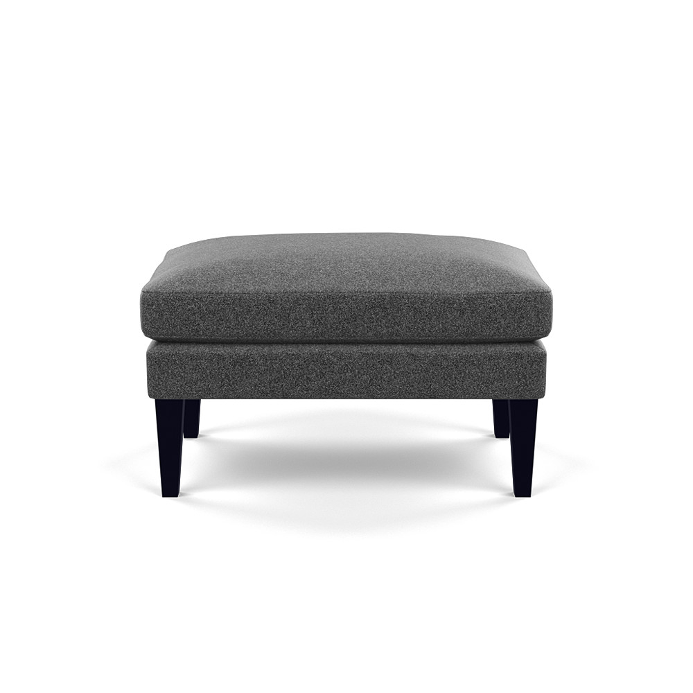 Heal's Wallis Ottoman Melton Wool Shale Tinted Ash