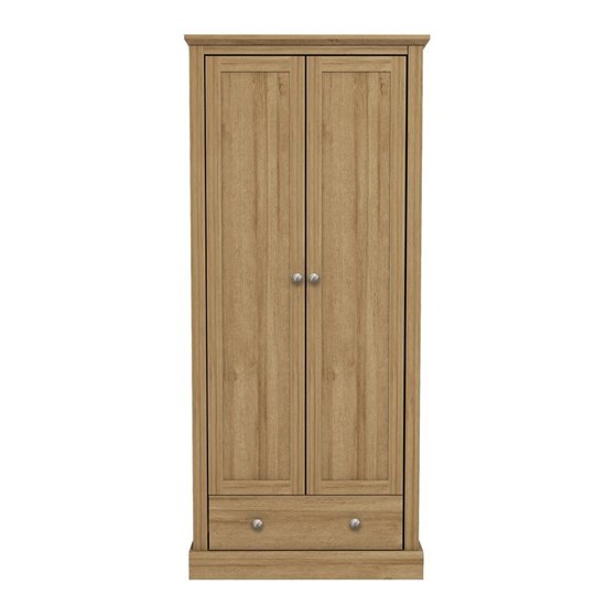 Devon Wooden Wardrobe In Oak With 2 Doors