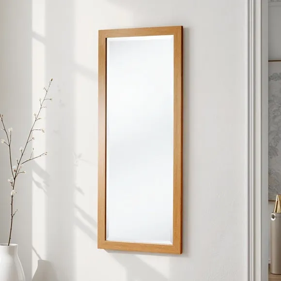 Yearn Simple Oak Effect Bevelled Wall Mirror 1
