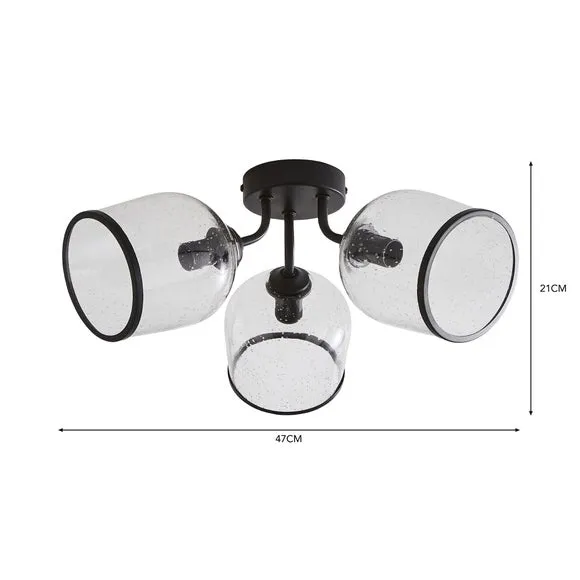 Lenny 3 Light Semi Flush Ceiling Light 6