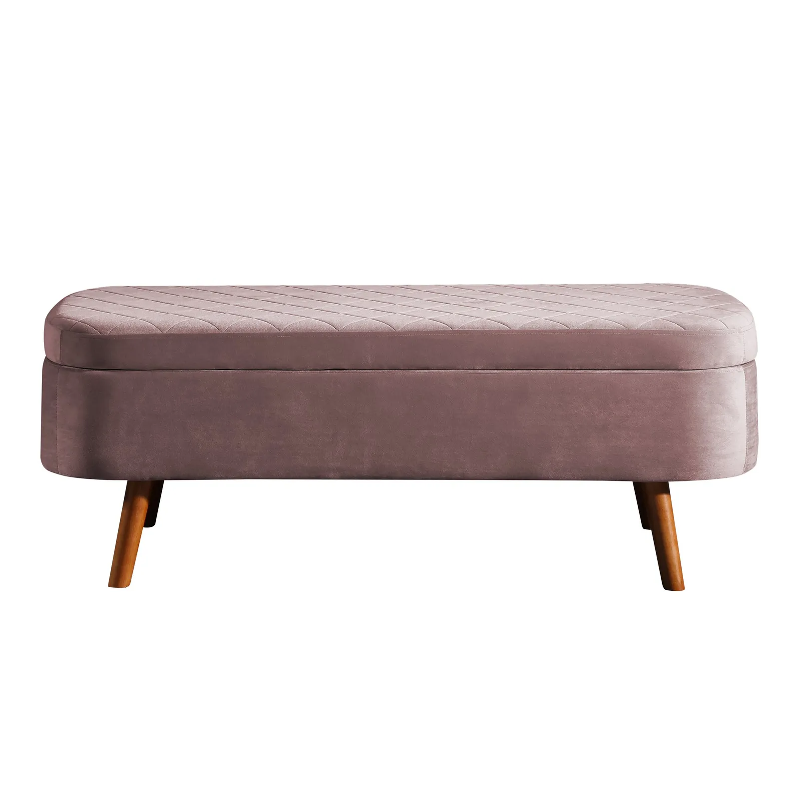 Indie Velvet Storage Ottoman Rose