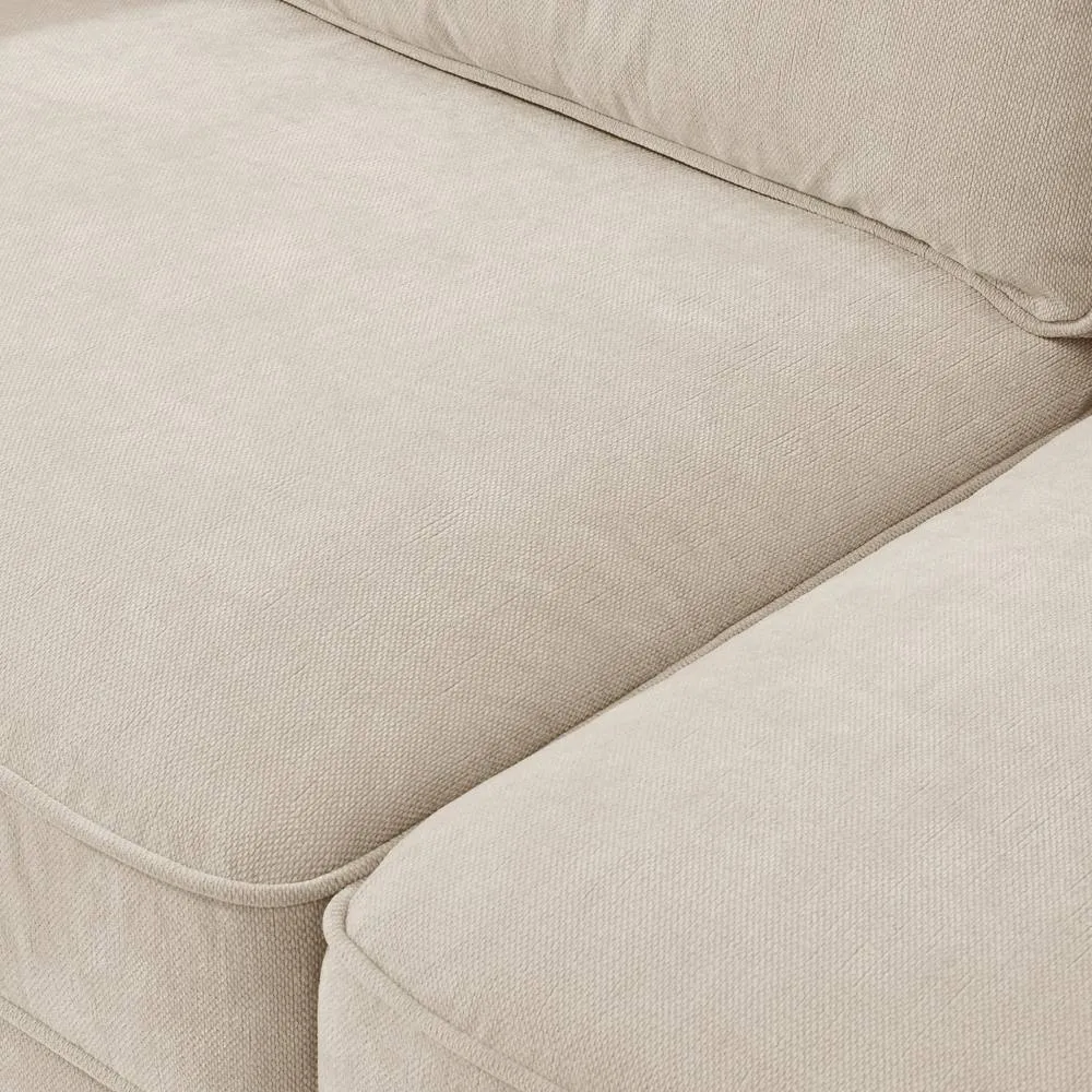 FurnitureboxUK Jasper Linen-Look Fabric 3 Seater Sofa in Beige 4