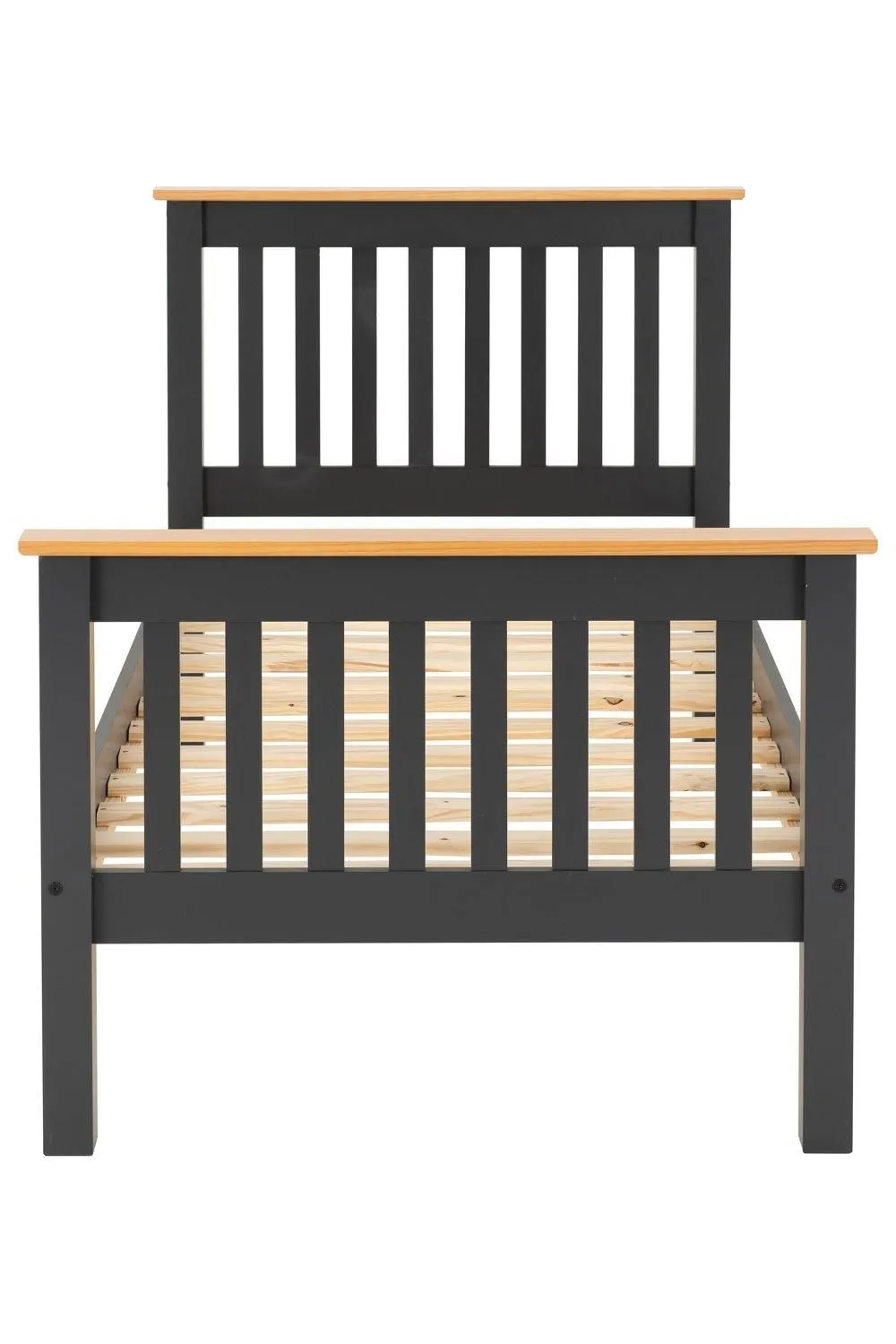 Seconique Monaco 3' Single Bed High Foot End in Dark Grey 3