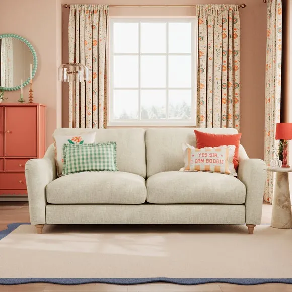 Hattie Slub Faux Linen 3 Seater Sofa