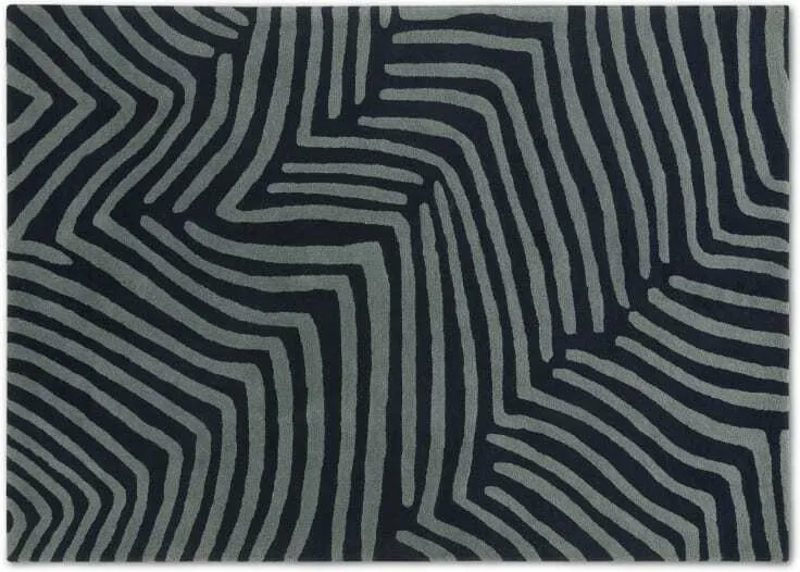 Larkin Handtufted Wool Rug, Large 160 x 230cm, Midnight & Slate Blue