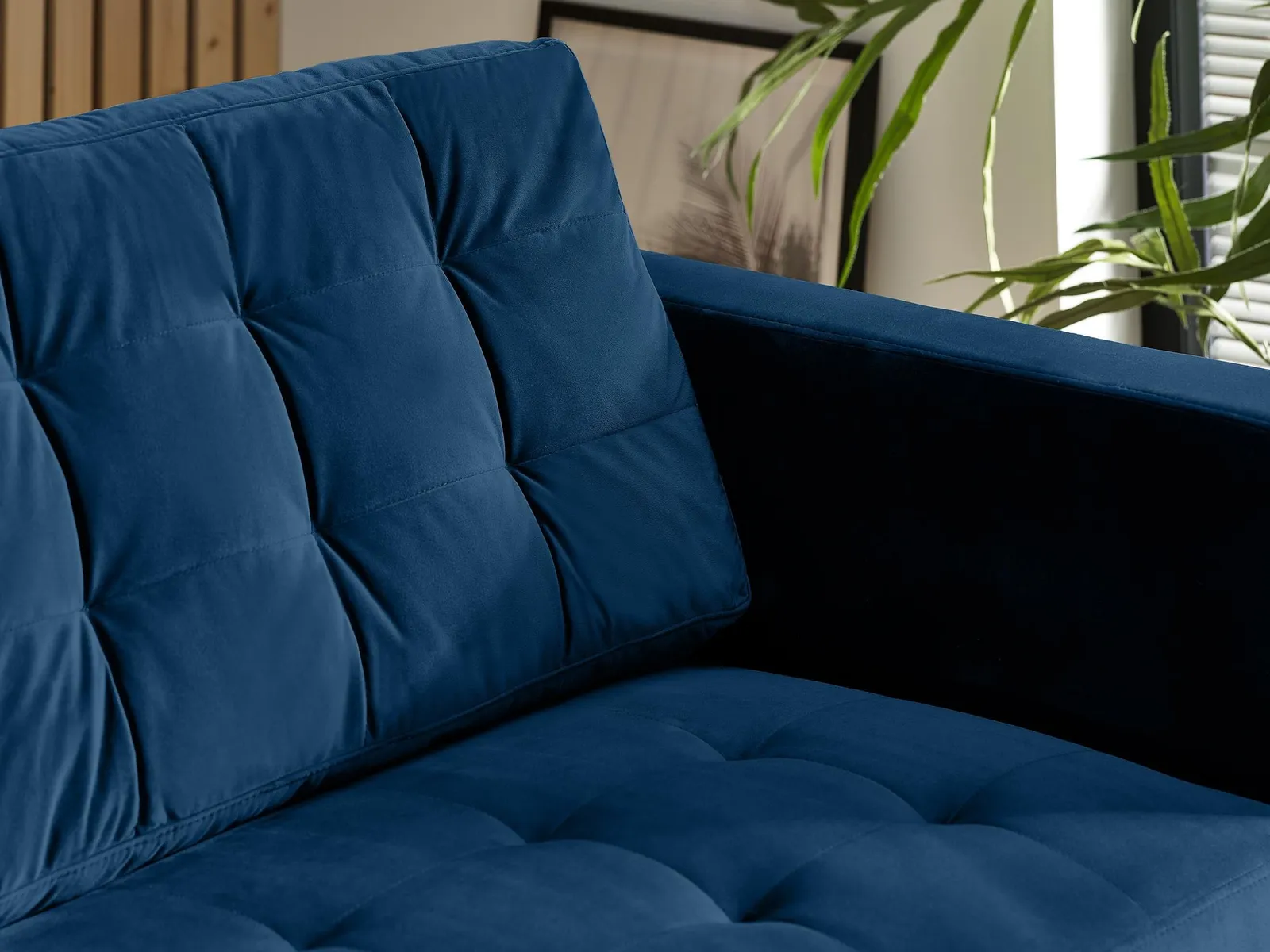 FurnitureboxUK Jade 3-Seater Soft Touch Velvet Sofa With Solid Wood Frame in Navy 4