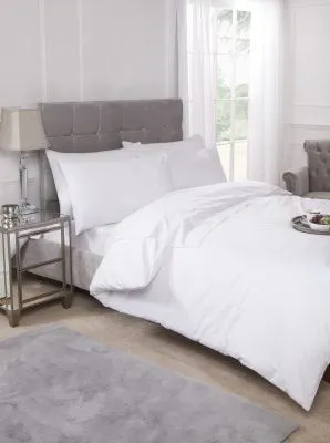 New Edge Blinds Percale Duvet Set in White