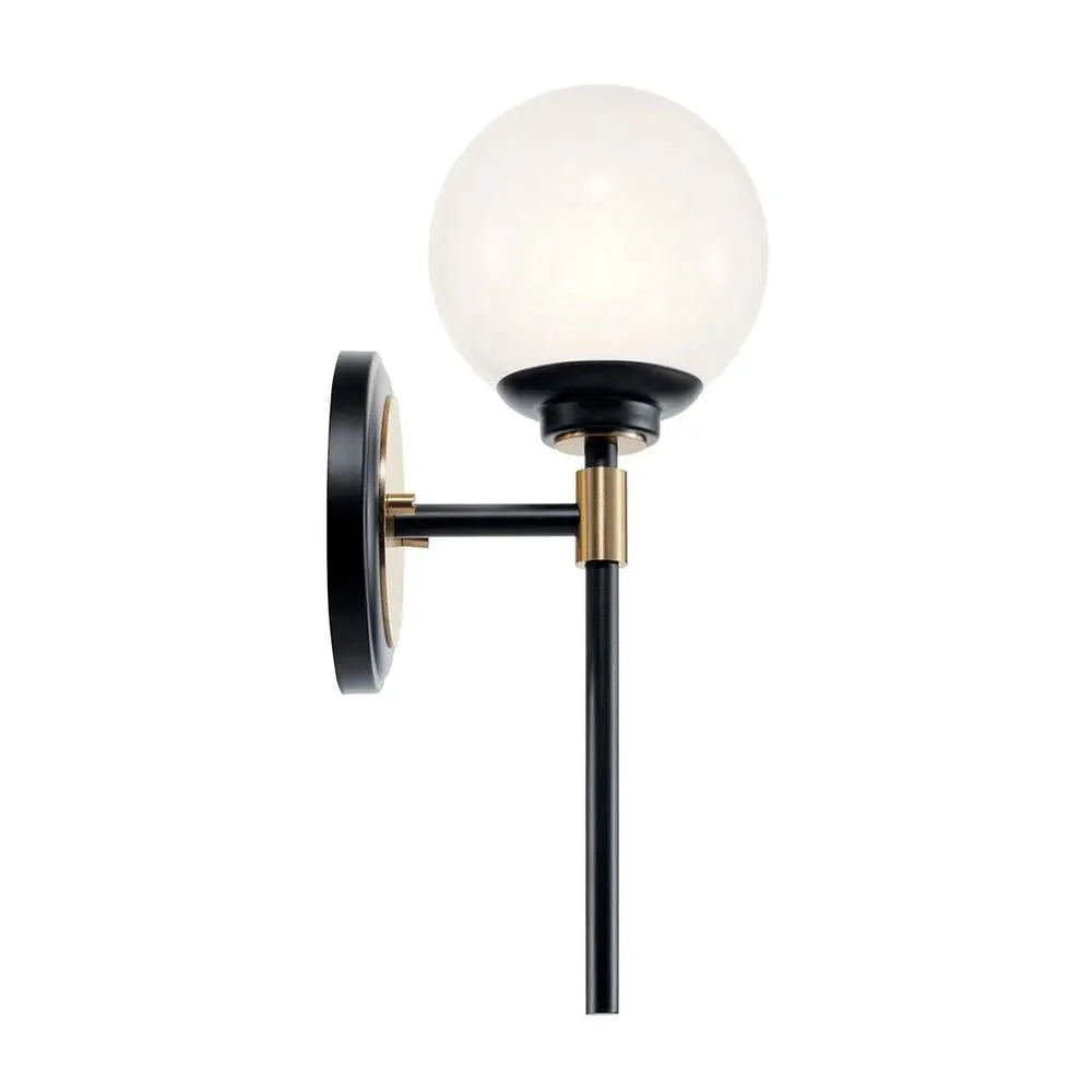 Netlighting Kichler Benno Bathroom Wall Lamp Black Champagne Bronze IP44 1x G9 in Brown 2